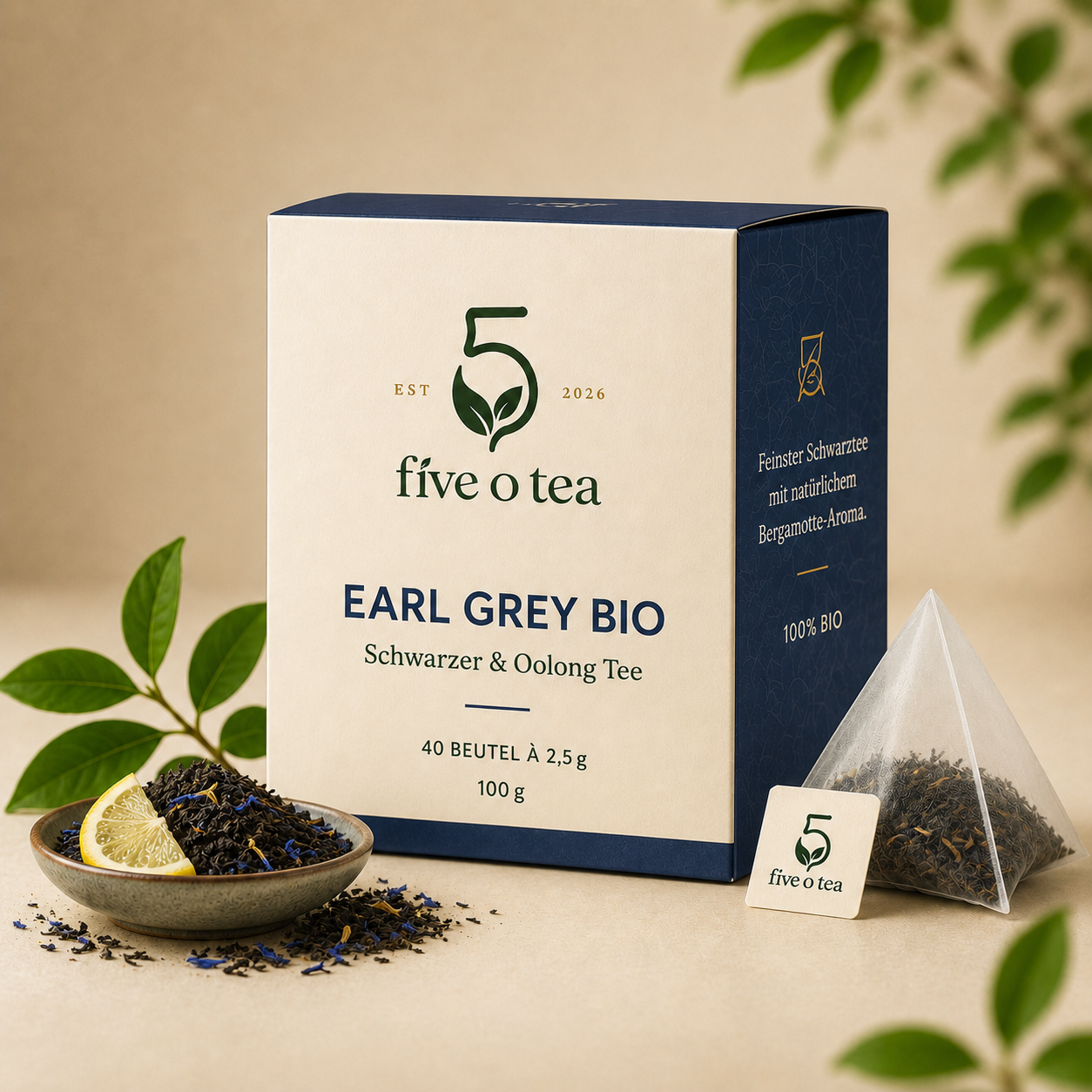 Earl Grey Bio Verpackung von Five O'Tea