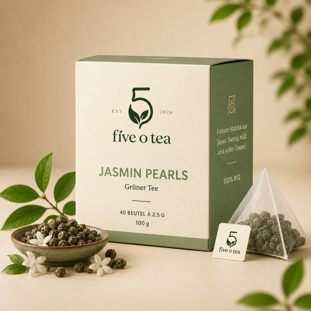 Jasmin Pearls Verpackung von Five O’Tea