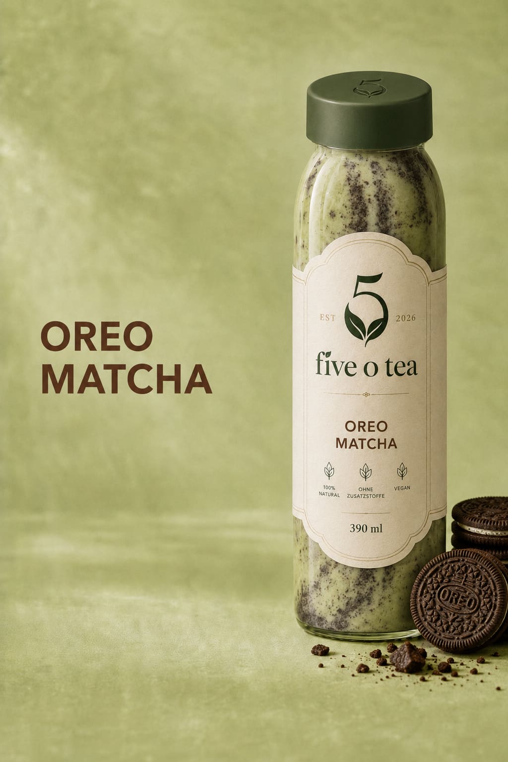 Oreo Matcha Cold Brew Flasche von Five O'Tea